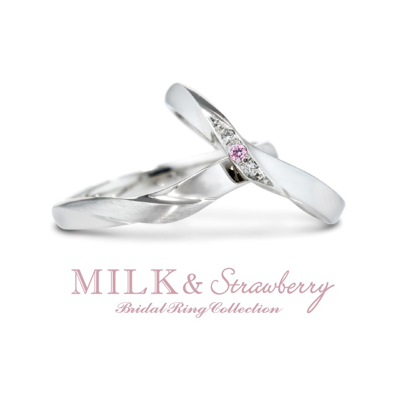 ミルク&ストロベリーの結婚指輪シャルメ