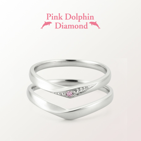 阪神エリアで人気の10万円で揃う結婚指輪ピンクドルフィンダイヤモンド４