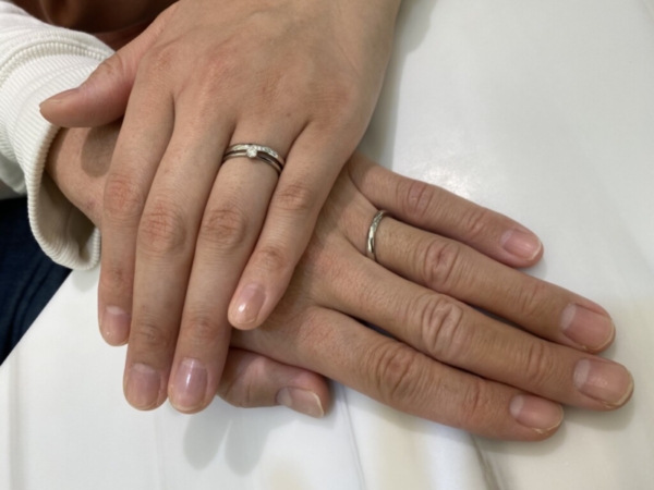 兵庫県明石市　gardenオリジナルの婚約指輪、et.luとPilot Bridalの結婚指輪をご成約頂きました。