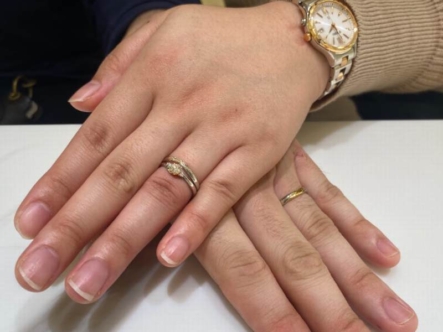 神戸市北区　gardenの婚約指輪とアムールアミュレットの結婚指輪をご成約していただきました。