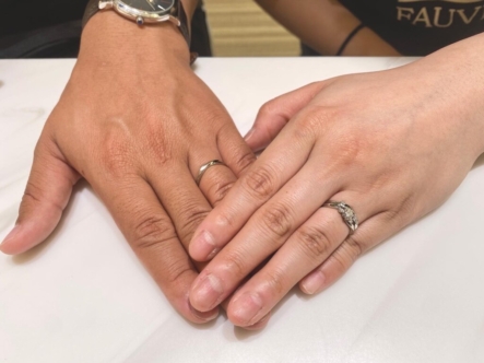 神戸市須磨区gardenオリジナルの婚約指輪とLAPAGEの結婚指輪をご成約頂きました