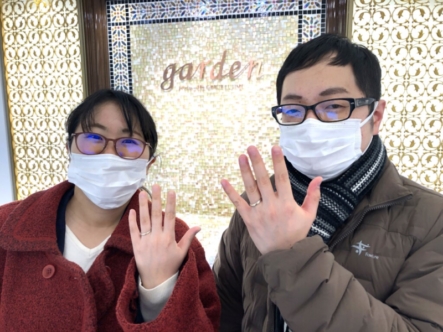 神戸市須磨区　美女と野獣の結婚指輪をご成約頂きました。