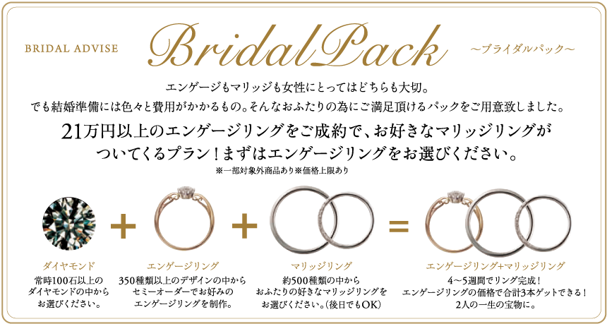 神戸婚約指輪と結婚指輪をお得に揃えるブライダルパックプラン