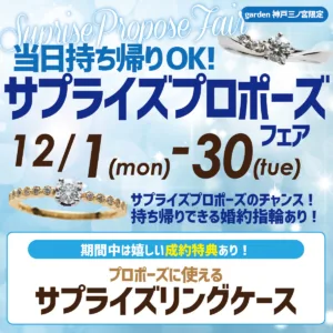 当日お持ち帰りも可能！サプライズプロポーズフェア｜12/1(月)～12/30(火)クリスマスに間に合うラストチャンス！