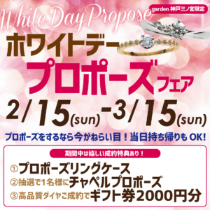 2/15(日)~3/14(土)|今が狙い目◎ホワイトデープロポーズフェア